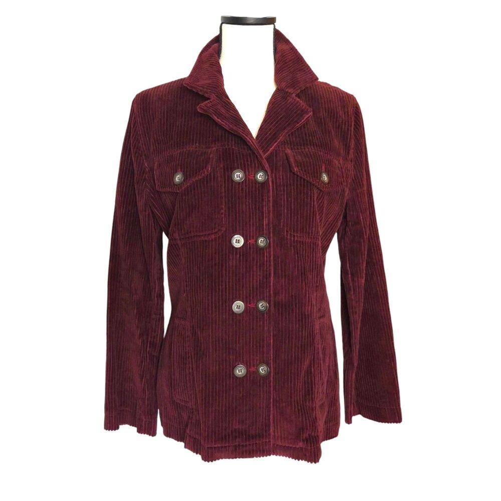 VTG Breeches Equestrian Corduroy Jacket Burgundy Sz 6 Old Money Riding Coat
